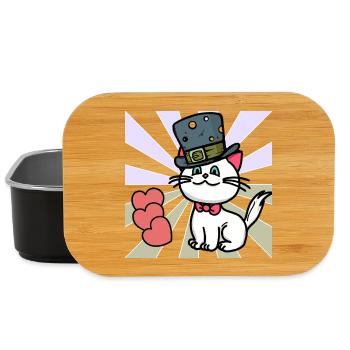 Cat Hearts Children Birthday Gift Baby - Lunch Box - black - Front