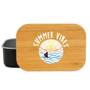 Vagues Été Voile Soleil - Boîte à goûter - noir - Devant