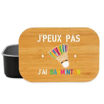 J'Peux Pas J'Ai Badminton - Boîte à goûter - noir - Devant