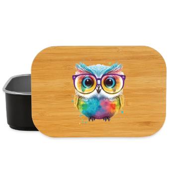 Colorful Glasses Owl - Lunch Box - black - Front