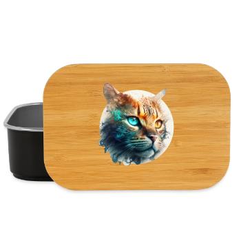 Beau chat avec deux couleurs d’yeux, hétérochromie - Boîte à goûter - noir - Devant