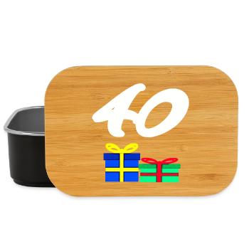 gratulieren, 40 Geschenke bunt - Lunch Box - Schwarz - Vorne