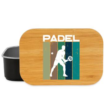 Training Padel Spieler Tennis Schläger Bälle - Lunch Box - Schwarz - Vorne