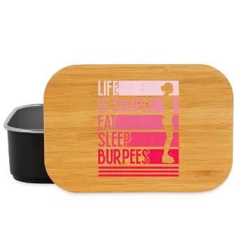 La vie est facile, design de burpees - Boîte à goûter - noir - Devant