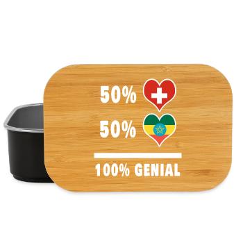 Äthiopien und Schweiz 100% Genial Flagge - Lunch Box - Schwarz - Vorne