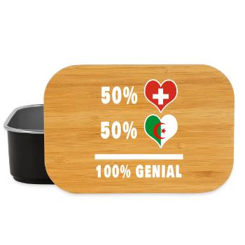 Algerien und Schweiz 100% Genial Flagge - Lunch Box - Schwarz - Vorne
