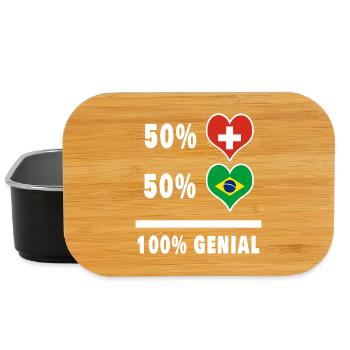 Brasilien und Schweiz 100% Genial Flagge - Lunch Box - Schwarz - Vorne