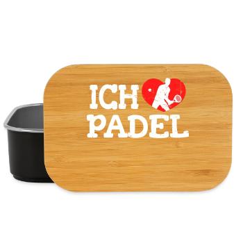 Ich Liebe Padel Herz Statement Schläger Tennis - Lunch Box - Schwarz - Vorne
