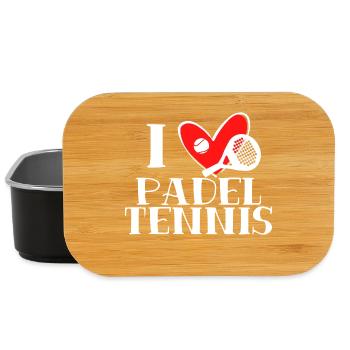 Cœur de joueur J’aime la raquette de déclaration de padel - Boîte à goûter - noir - Devant
