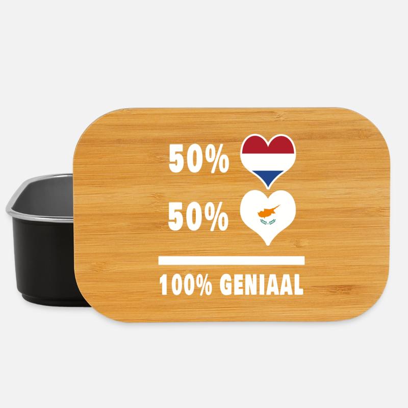Zypern und die Niederlande 100% Genius Flagge - Lunch Box - Schwarz
