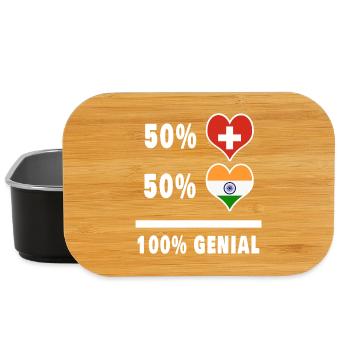 Inde et Suisse 100% Awesome Flag - Boîte à goûter - noir - Devant
