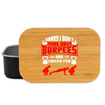 Je suis désolée, je ne travaille pas en burpees - Boîte à goûter - noir - Devant