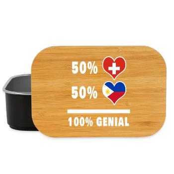 Philippinen und Schweiz 100% Genial Flagge - Lunch Box - Schwarz - Vorne