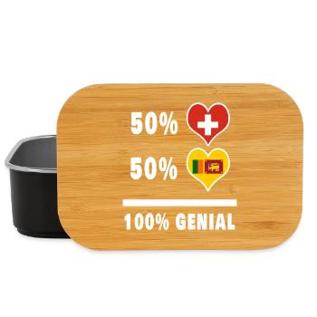Sri Lanka und Schweiz 100% Genial Flagge - Lunch Box - Schwarz - Vorne