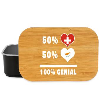 Zypern und Schweiz 100% Genial Flagge - Lunch Box - Schwarz - Vorne