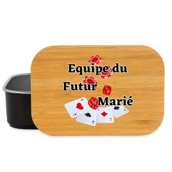 Team équipe Futur Marié Poker. Fête EVG mariage - Boîte à goûter - noir - Devant