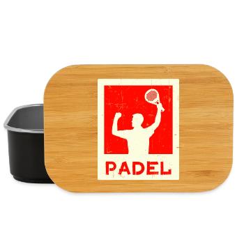 Leisure Training Player Saying Racket Padel - Lunch Box - black - Front