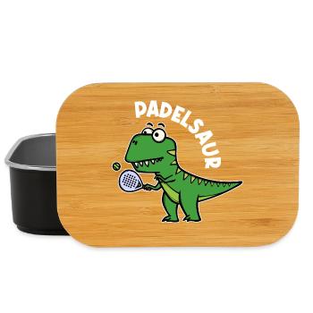Dinosaurier Padel Spieler Ball Schläger Sportart - Lunch Box - Schwarz - Vorne