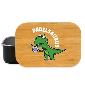 Padel Padelspiel Sport Spieler Dinosaurier Spruch - Lunch Box - Schwarz - Vorne