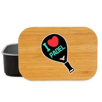 Schläger Spieler Herz Ich Liebe Padel Statement - Lunch Box - Schwarz - Vorne