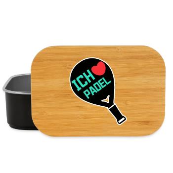 Sport Herz Fans Ich Liebe Padel Statement Schläger - Lunch Box - Schwarz - Vorne