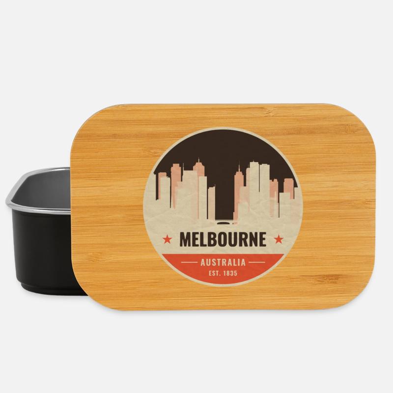 Melbourne Skyline Vintage Abzeichen - Lunch Box - Schwarz