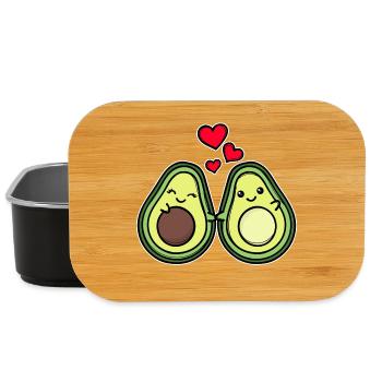 Bébé Avocat Enceinte Coeur Famille Bonheur Parents - Boîte à goûter - noir - Devant