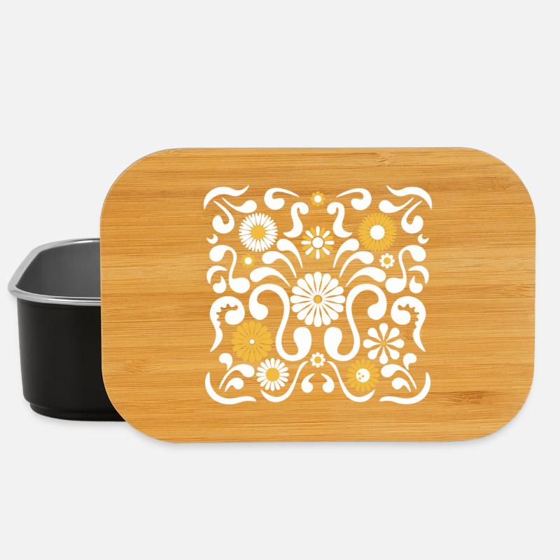 Fête des fleurs l blanc et jaune - Boîte à goûter - noir