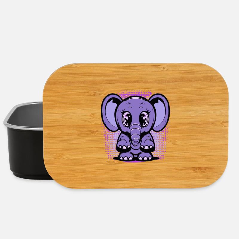 Cute baby elephant - Lunch Box - black