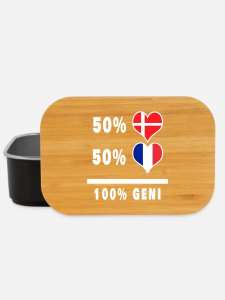 Drapeau 100% génie de la France et du Danemark - Boîte à goûter - noir