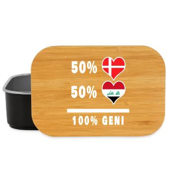 Iraq and Denmark 100% genius flag - Lunch Box - black - Front