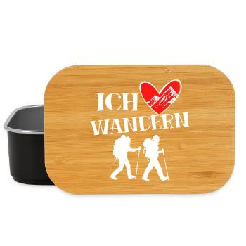 Bergwandern Ich Liebe Wandern Herz Statement - Lunch Box - Schwarz - Vorne
