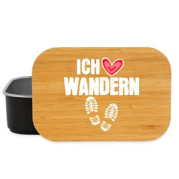 Bergwandern Herz Ich Liebe Wandern Statement Berge - Lunch Box - Schwarz - Vorne