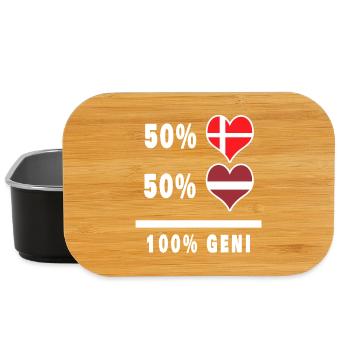 Latvia and Denmark 100% genius flag - Lunch Box - black - Front
