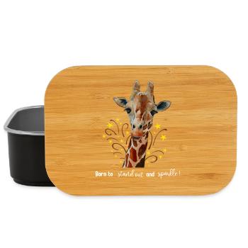 Cute giraffe Born to stand out and sparkle - Lunch Box - black - Front
