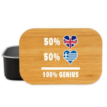 Greece and Great Britain 100% Genius Flag - Lunch Box - black - Front