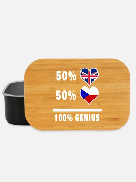 Tschechische Republik und Großbritannien 100% Genius Flagge - Lunch Box - Schwarz