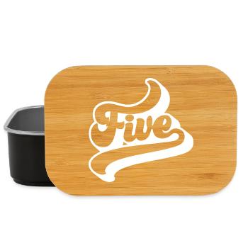 Five 5th Birthday Kids Boys Girls 5 Years Old - Lunch Box - black - Front