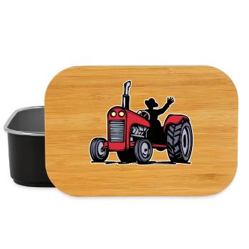 Tractor Farmer Farm Organic Farmer Commercial Vehicle - Lunch Box - black - Front
