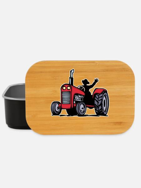 Tractor Farmer Farm Organic Farmer Commercial Vehicle - Lunch Box - black