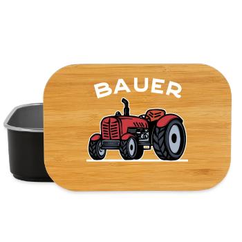 Bauer Traktor Landleben Landmaschinen Bauernhof - Lunch Box - Schwarz - Vorne