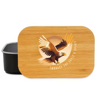 Eagle Soaring with Inspirational Quote - Lunch Box - black - Front