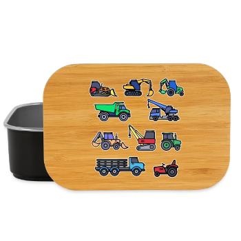 Tractor Organic Farmer Agricultural Machinery Vehicle Farm - Lunch Box - black - Front