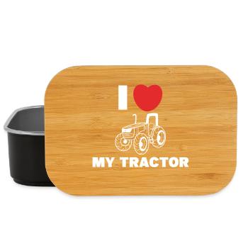 Ich Liebe Traktor Nutzfahrzeug Herz Statement Feld - Lunch Box - Schwarz - Vorne
