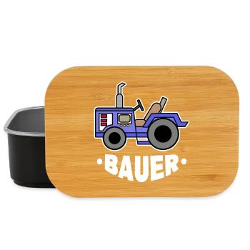Traktor Bauer Feld Biobauer Fahrzeug Spruch - Lunch Box - Schwarz - Vorne