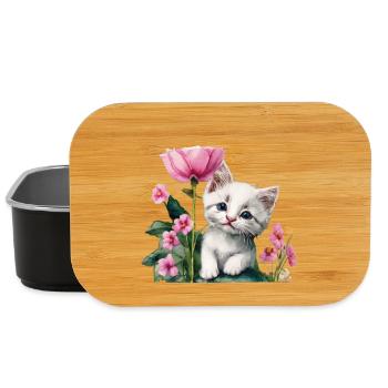 Chaton blanc - Boîte à goûter - noir - Devant