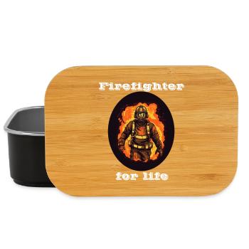 Firefighter for life white - Lunch Box - black - Front