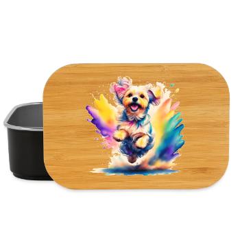 Malteserwelpe springt - Lunch Box - Schwarz - Vorne