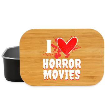 I Love Movies Statement Heart Movie Night Movies - Lunch Box - black - Front