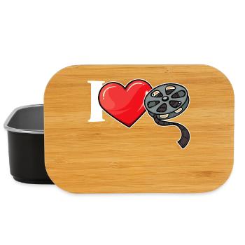 I Love Movies Theatre Heart Statement Cinema Movies - Lunch Box - black - Front